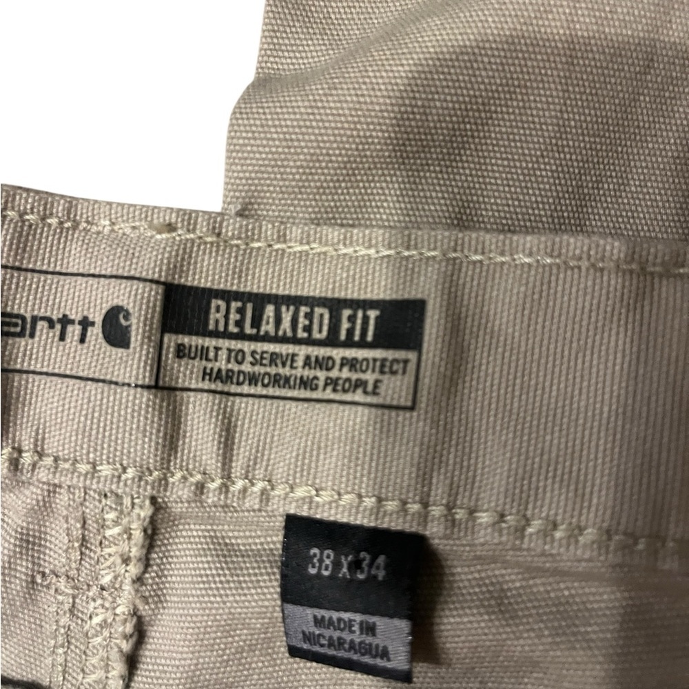 Carhartt Relaxed Fit Men's Khaki Pants Sz 38x34 - Picture 8 of 10